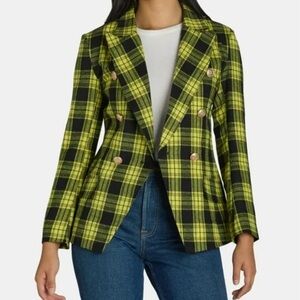 Attitude Unknown Women’s Metallic Button Solid Ponte Blazer Size Medium